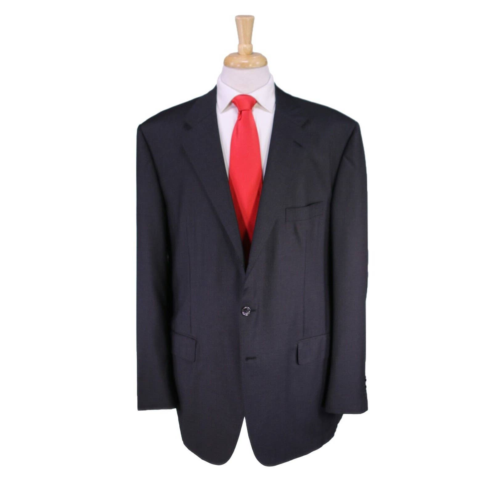 Tincati By Attolini Current Custom Solid Charcoal Black Super 160s Wool Suit 48l